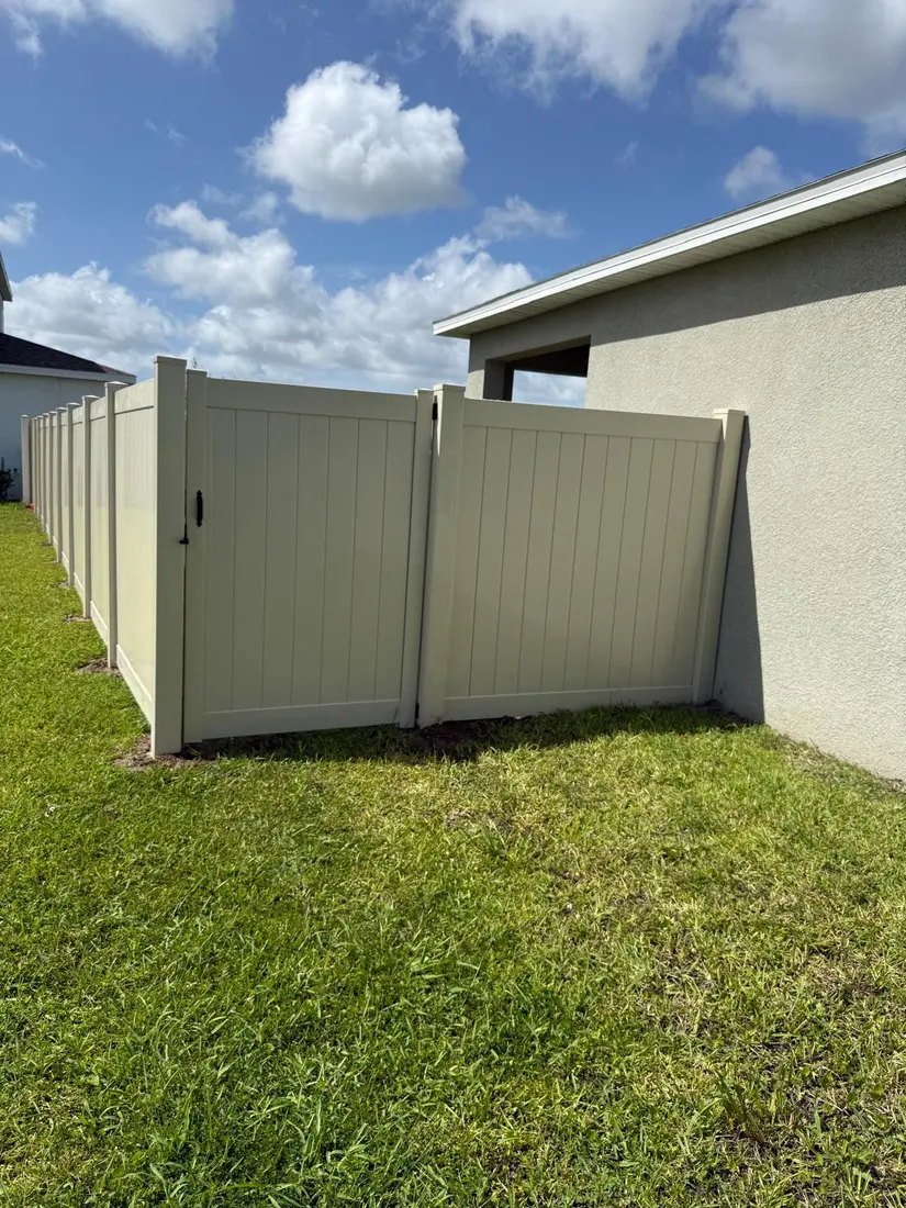 White vinyl fence installation project